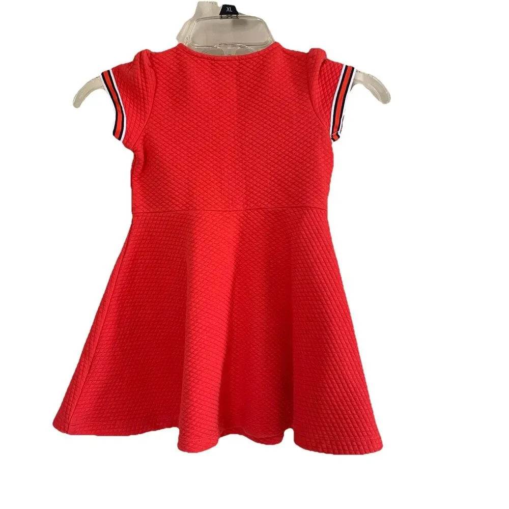 Janie and Jack Retro 60s Quilted Short Sleeve Dress Sz 4 Preppy Party Pockets
